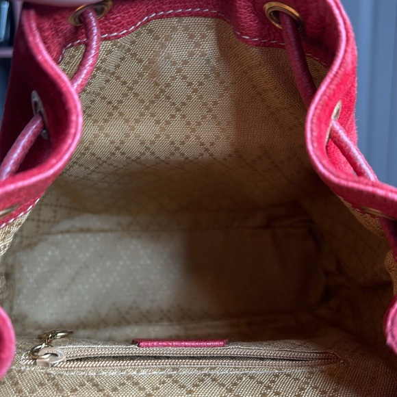 GUCCI bamboo mini backpack red suede leather - Picture 6 of 15